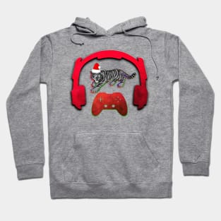 Christmas Tiger - Gaming Music Headphones - Christmas Holiday Gift Hoodie